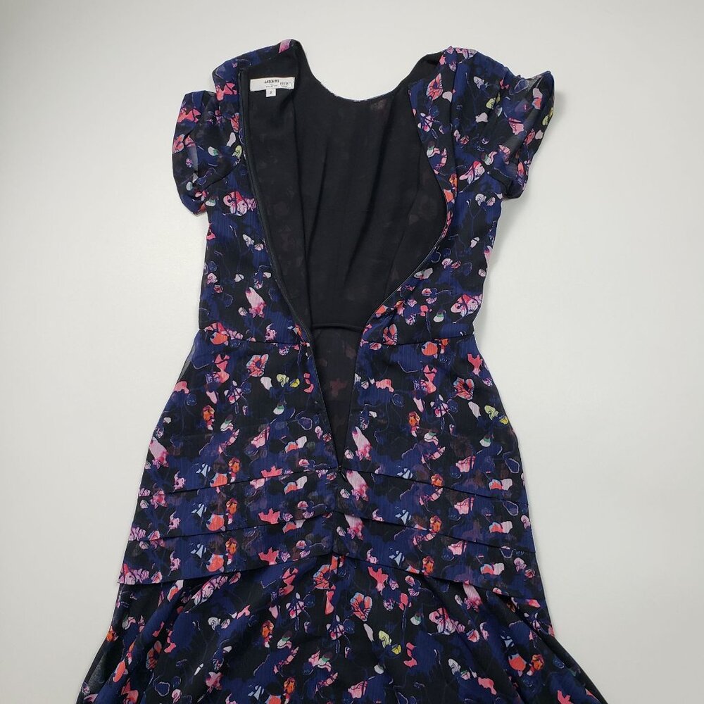 Jason Wu Collective x RTR Pre-Loved Navy Floral Ruched Fit & Flare Dress Pick Sz - Picture 14 of 16